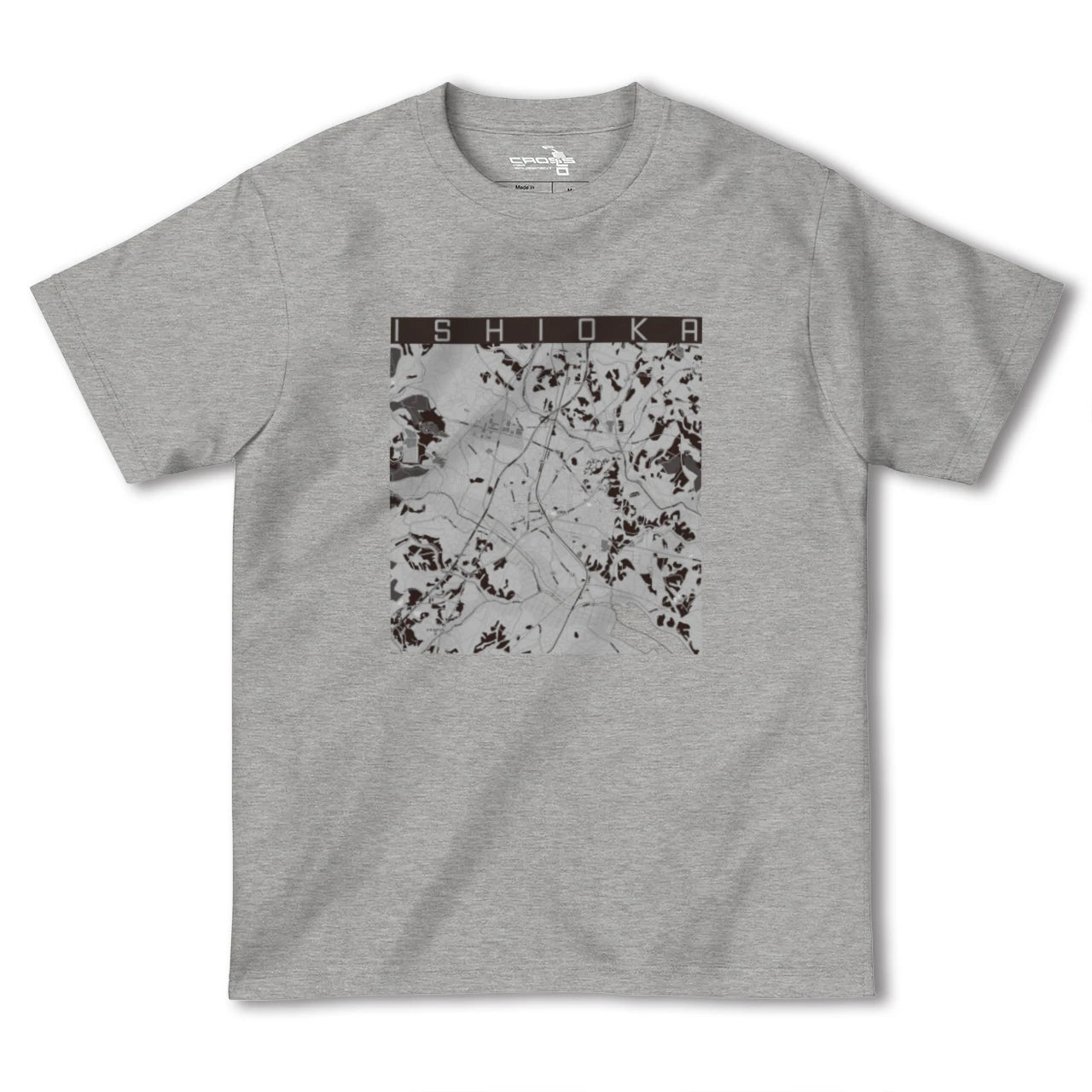 【石岡(茨城県)】地図柄ヘビーウェイトTシャツ