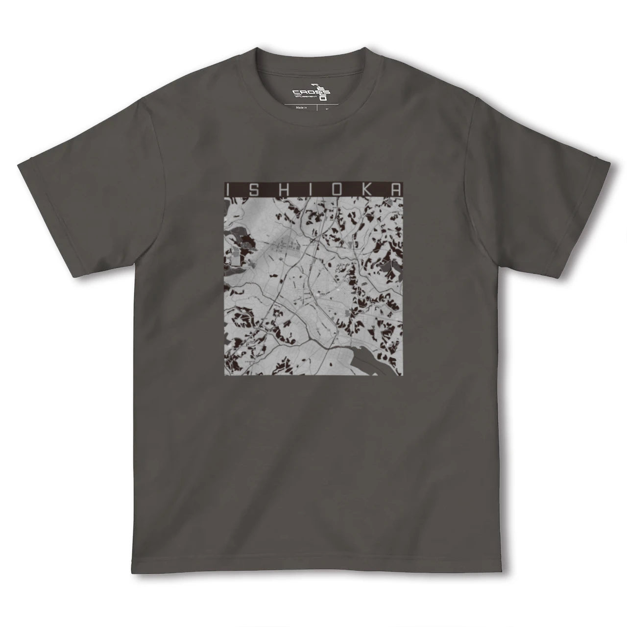 【石岡(茨城県)】地図柄ヘビーウェイトTシャツ