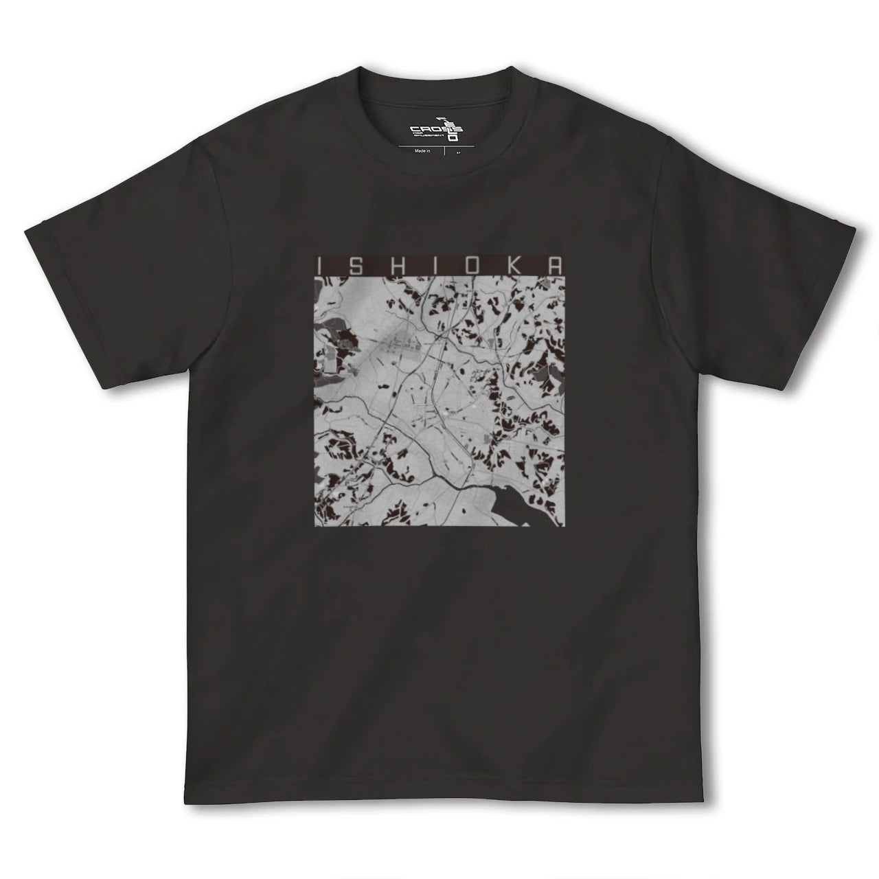 【石岡(茨城県)】地図柄ヘビーウェイトTシャツ
