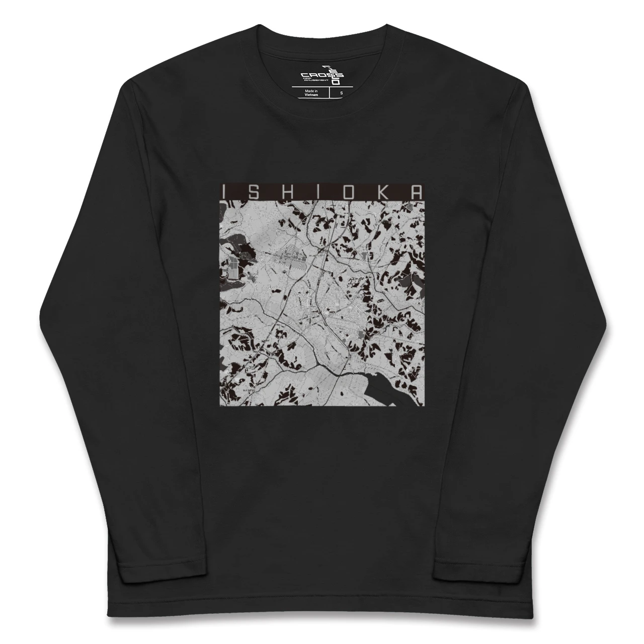 【石岡(茨城県)】地図柄ロングスリーブTシャツ