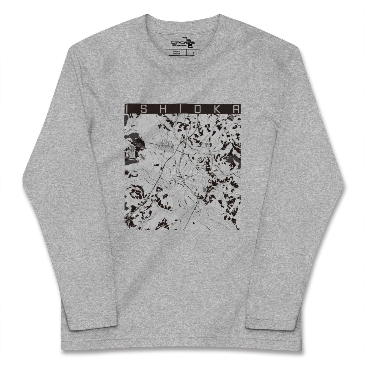 【石岡(茨城県)】地図柄ロングスリーブTシャツ