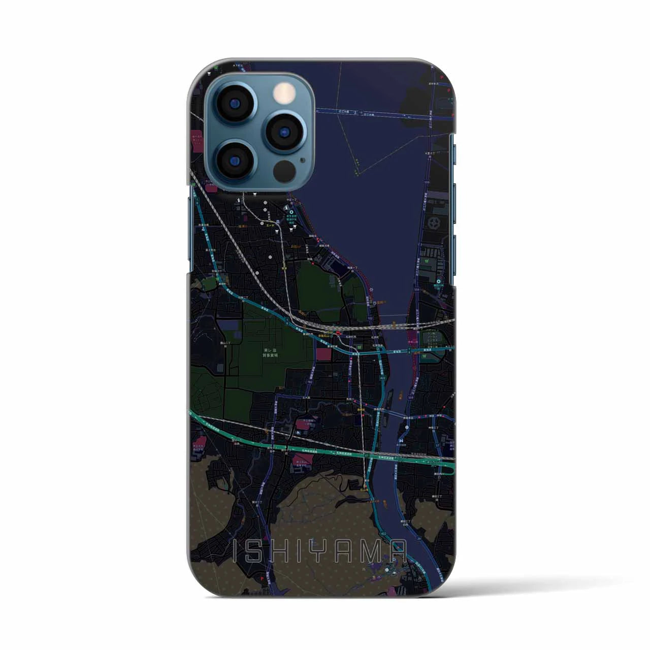 【石山(滋賀県)】地図柄iPhoneケース(バックカバータイプ)