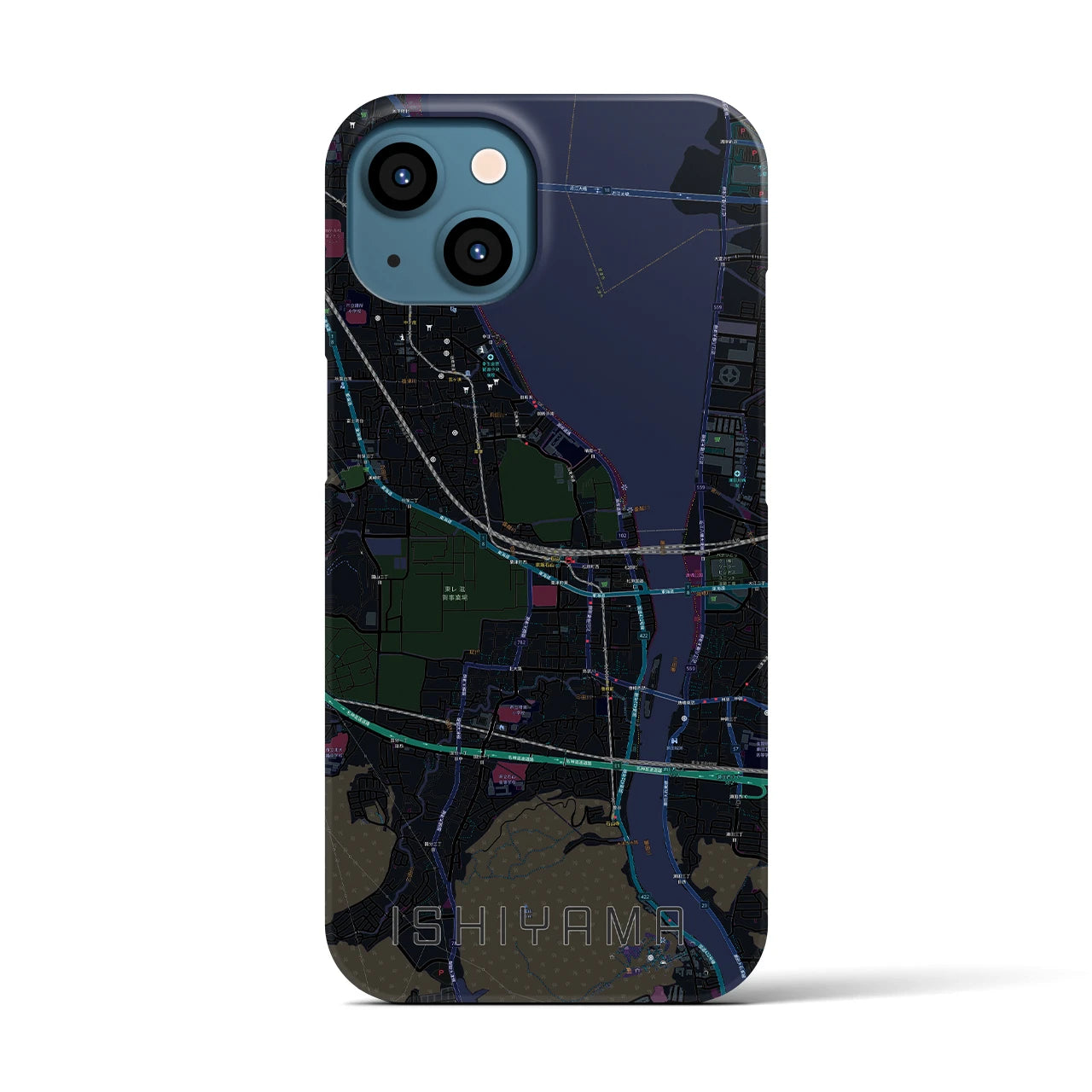 【石山(滋賀県)】地図柄iPhoneケース(バックカバータイプ)