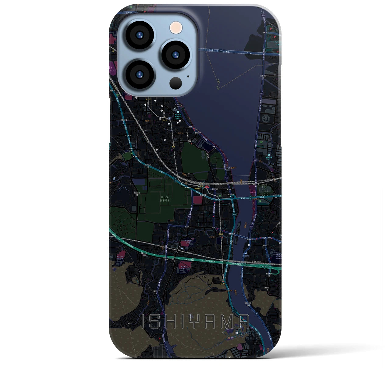 【石山(滋賀県)】地図柄iPhoneケース(バックカバータイプ)