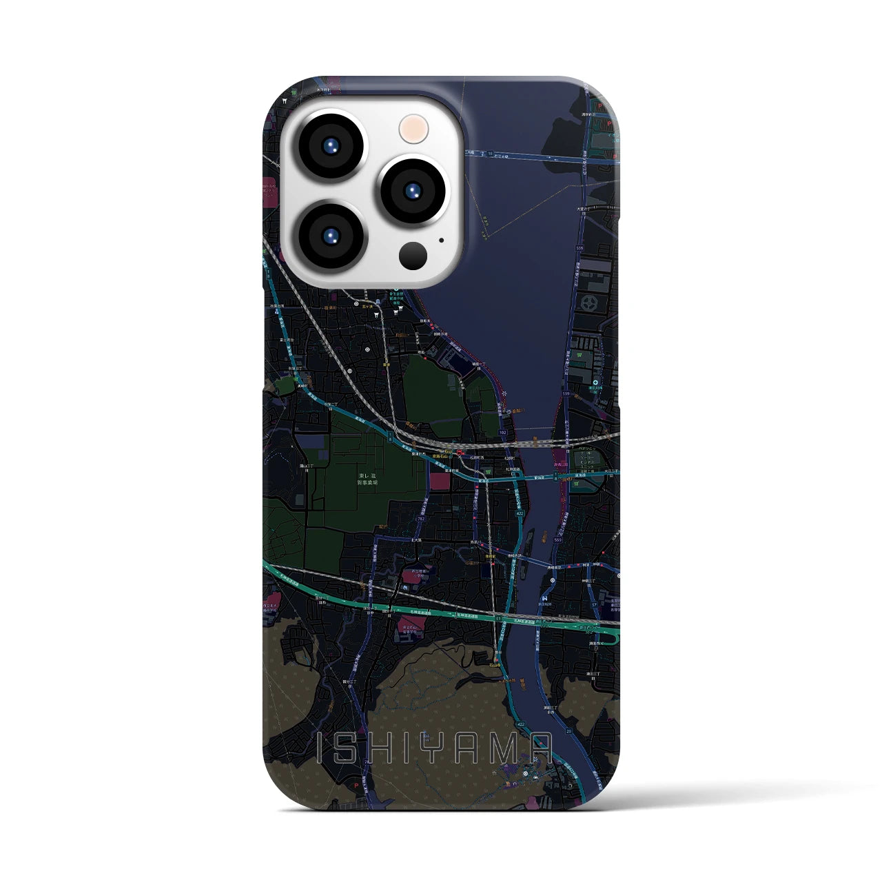 【石山(滋賀県)】地図柄iPhoneケース(バックカバータイプ)