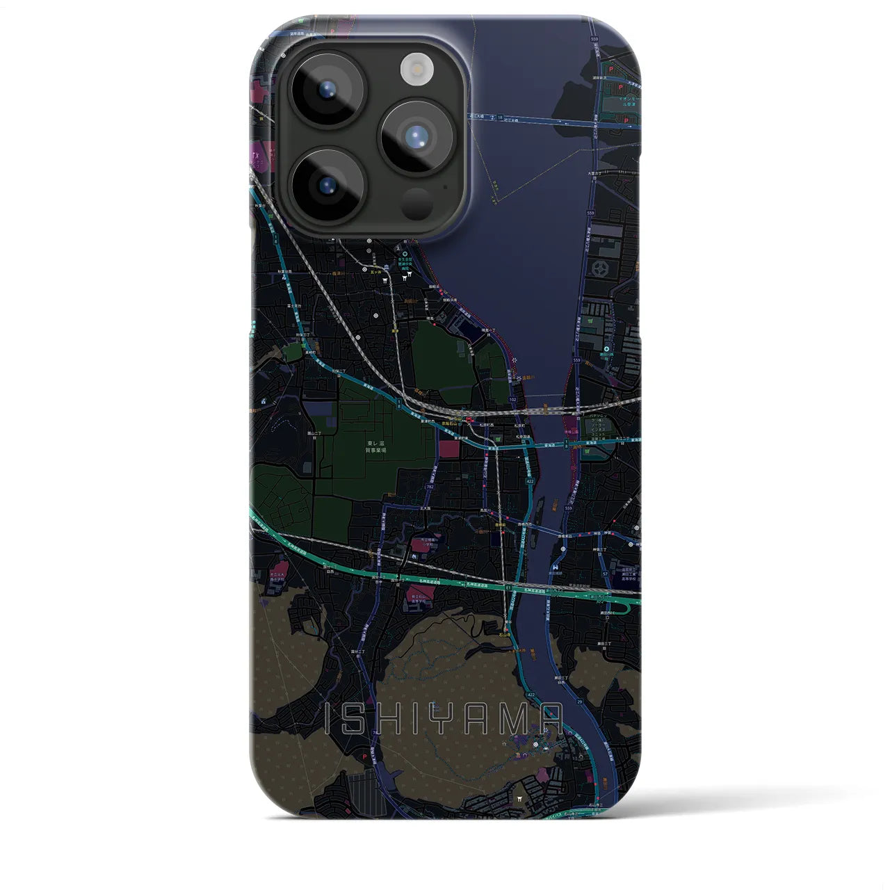【石山(滋賀県)】地図柄iPhoneケース(バックカバータイプ)