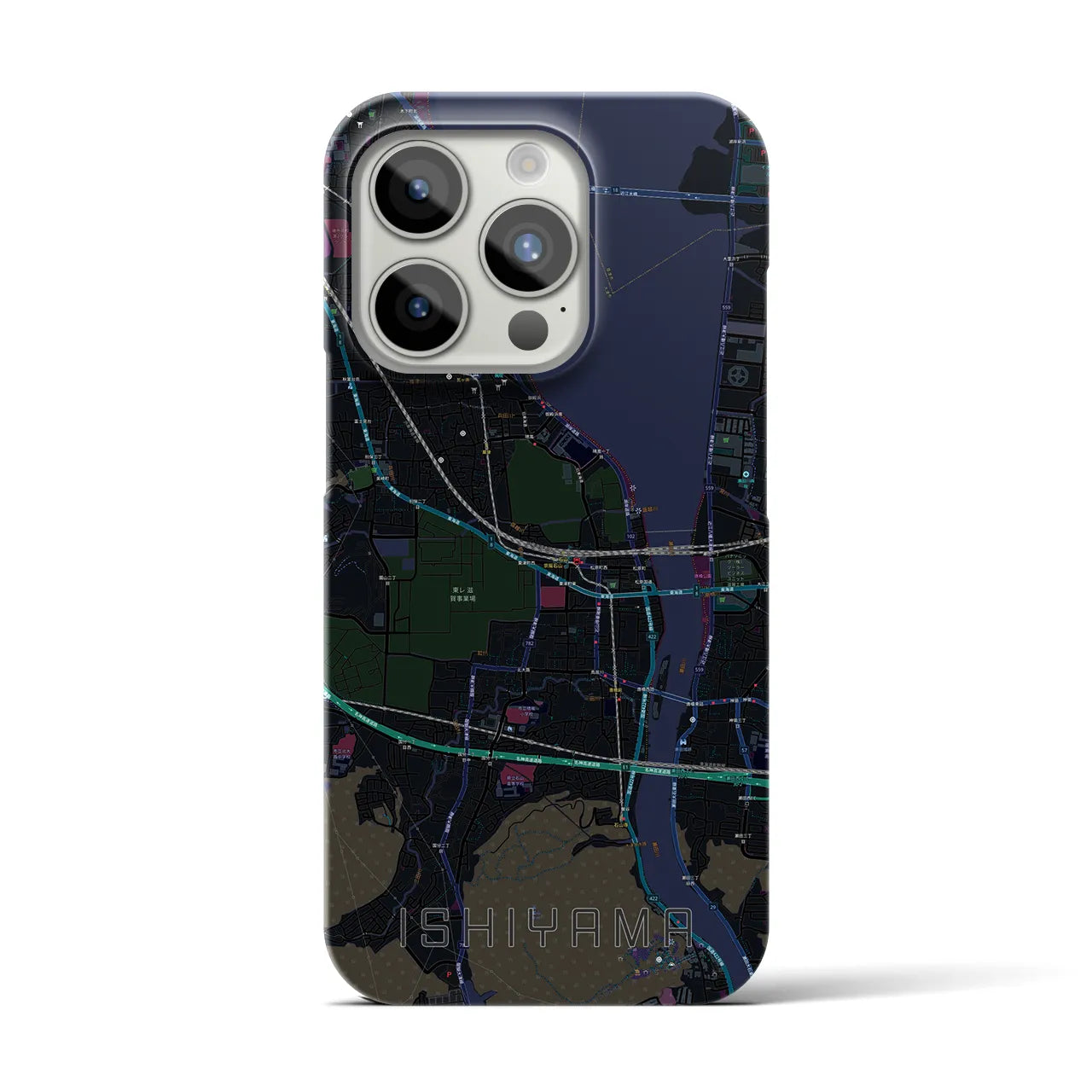 【石山(滋賀県)】地図柄iPhoneケース(バックカバータイプ)