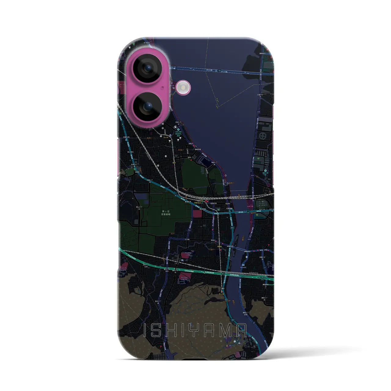 【石山(滋賀県)】地図柄iPhoneケース(バックカバータイプ)
