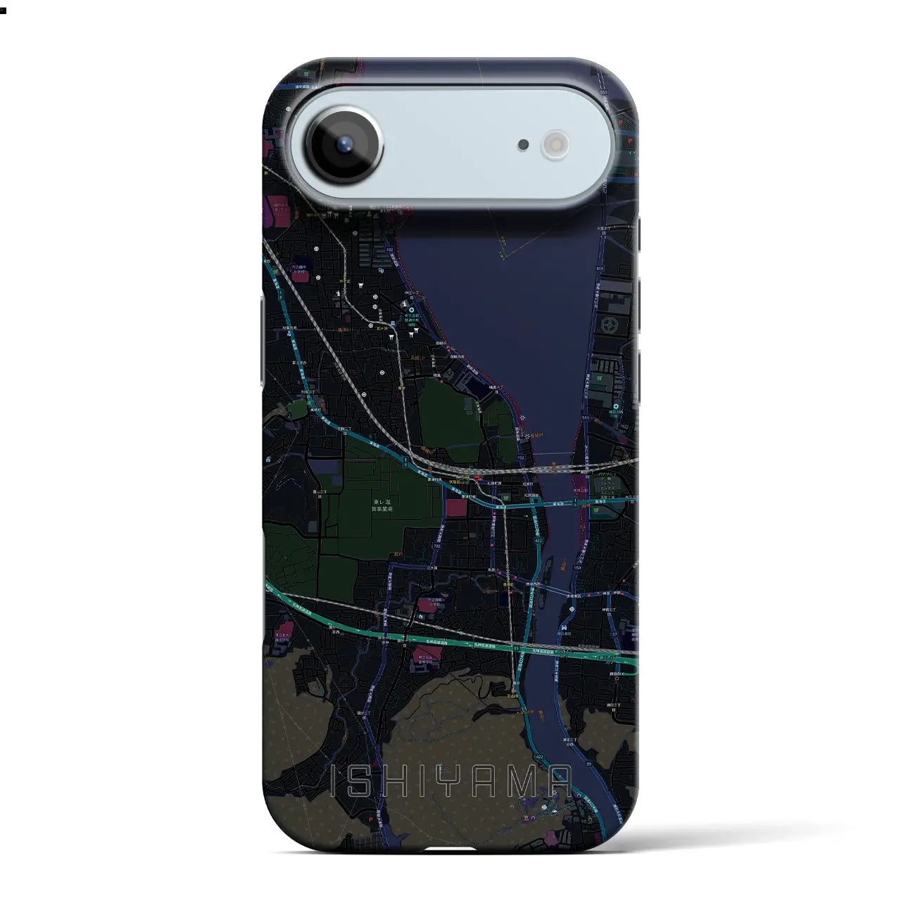 【石山(滋賀県)】地図柄iPhoneケース(バックカバータイプ)