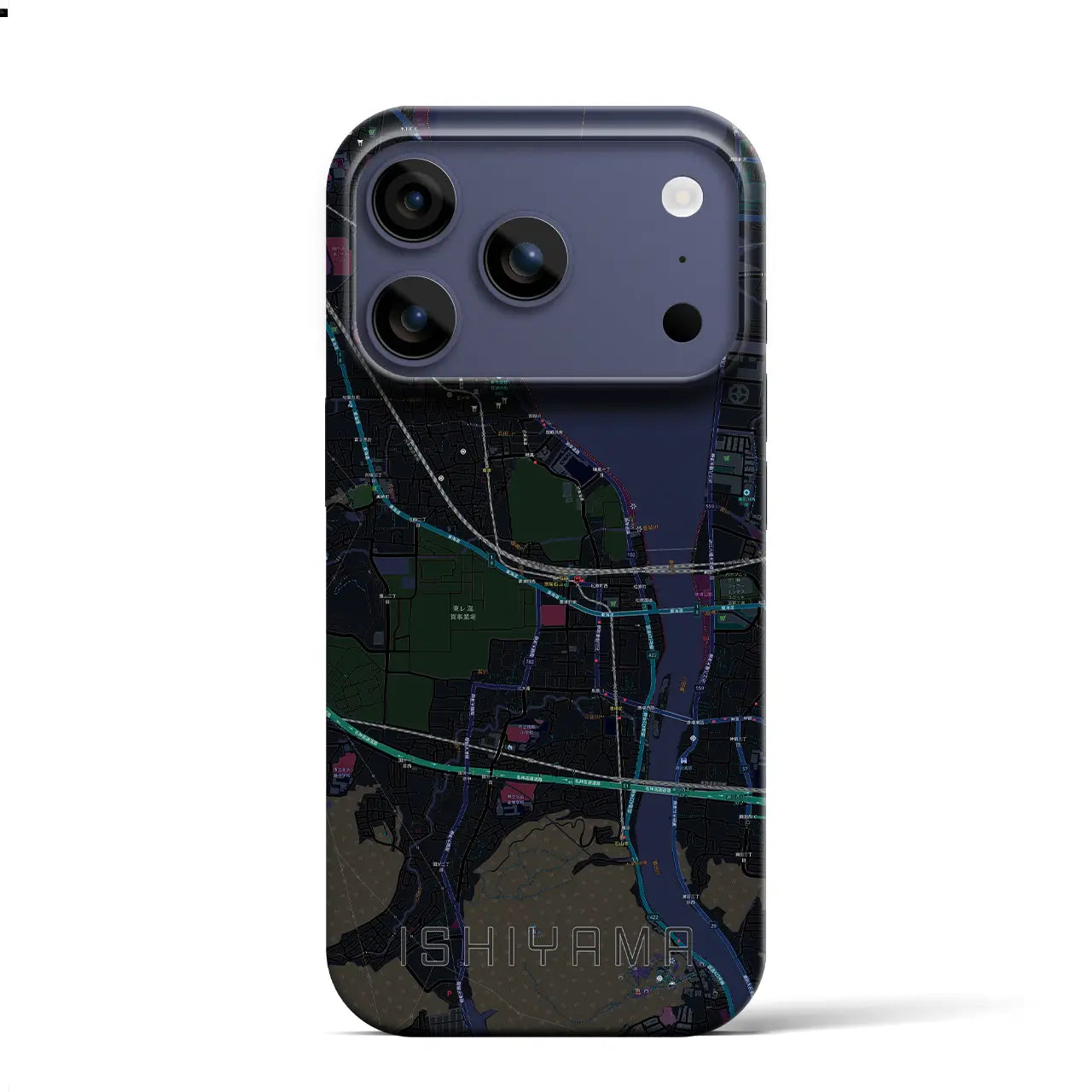 【石山(滋賀県)】地図柄iPhoneケース(バックカバータイプ)