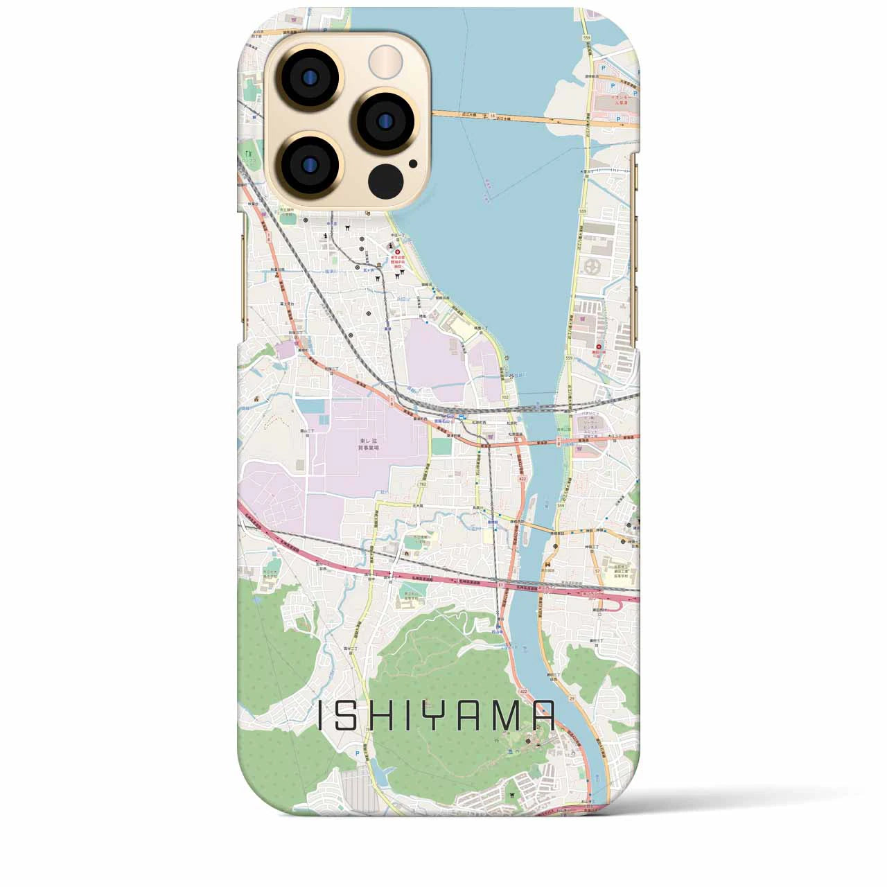 【石山(滋賀県)】地図柄iPhoneケース(バックカバータイプ)