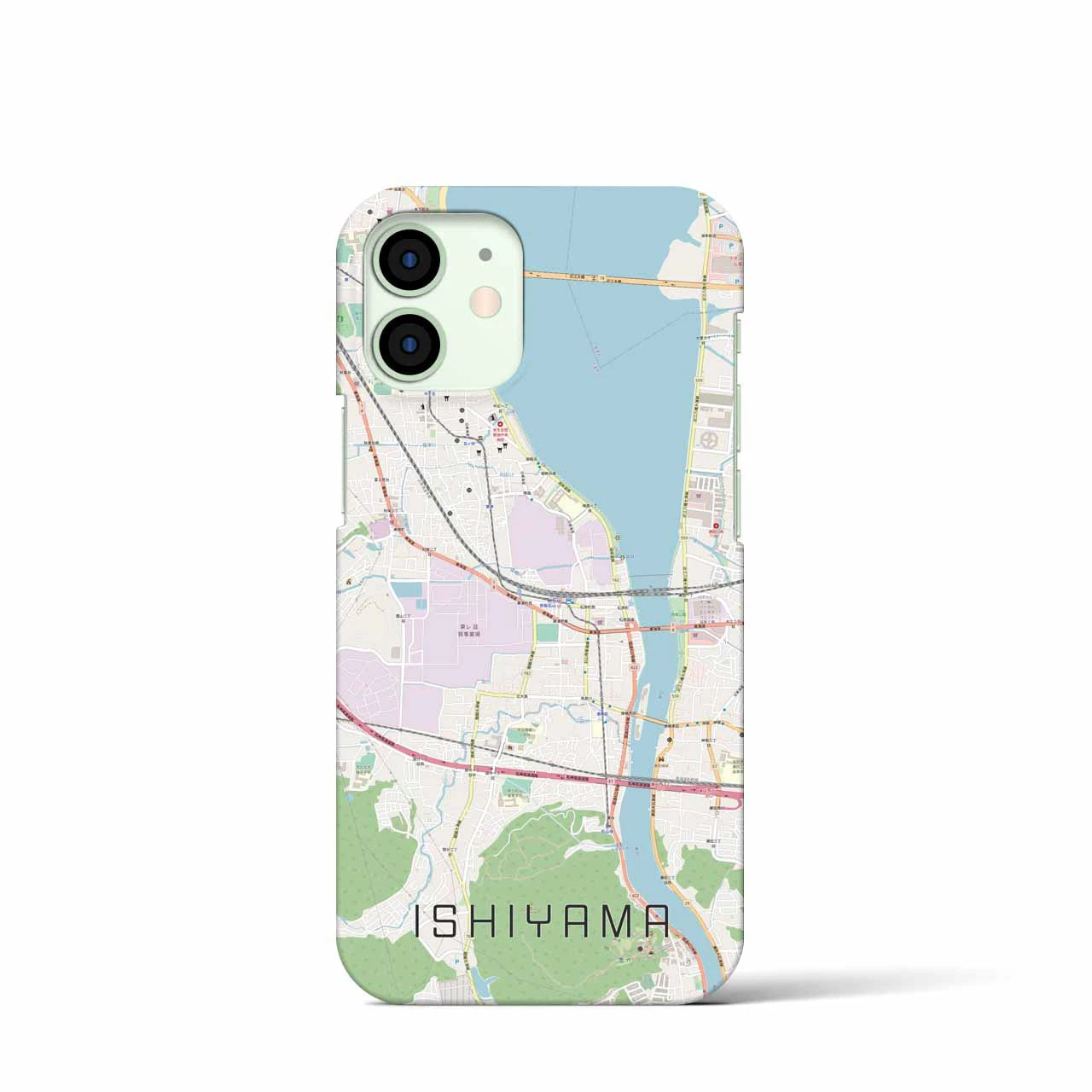 【石山(滋賀県)】地図柄iPhoneケース(バックカバータイプ)