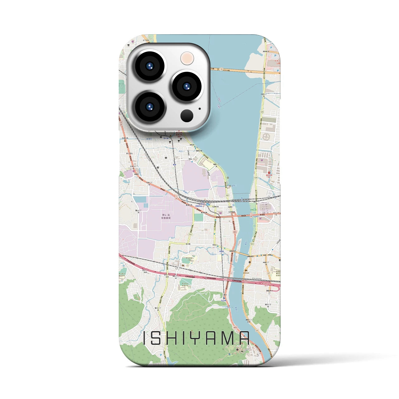 【石山(滋賀県)】地図柄iPhoneケース(バックカバータイプ)