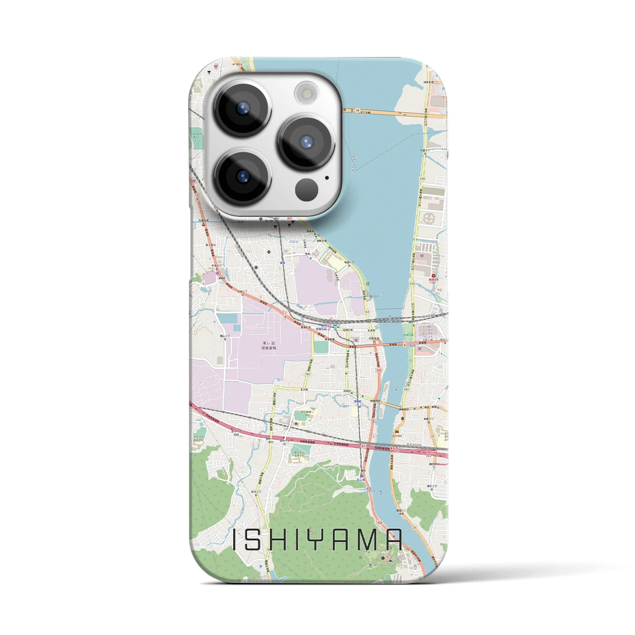 【石山(滋賀県)】地図柄iPhoneケース(バックカバータイプ)