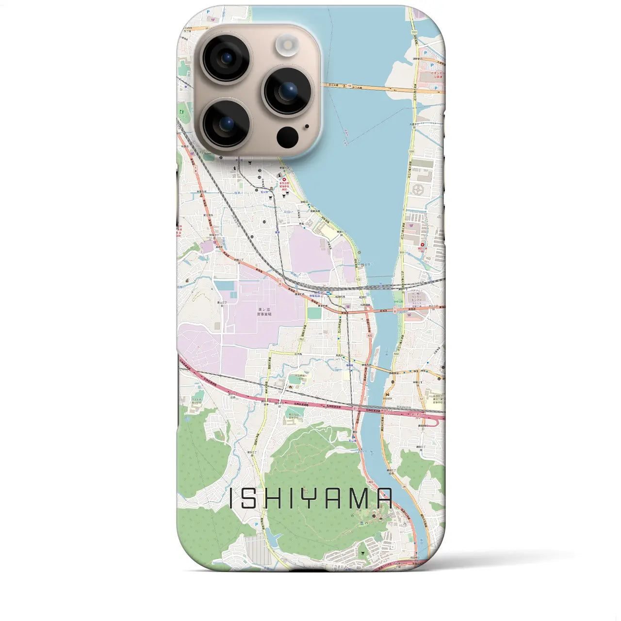 【石山(滋賀県)】地図柄iPhoneケース(バックカバータイプ)