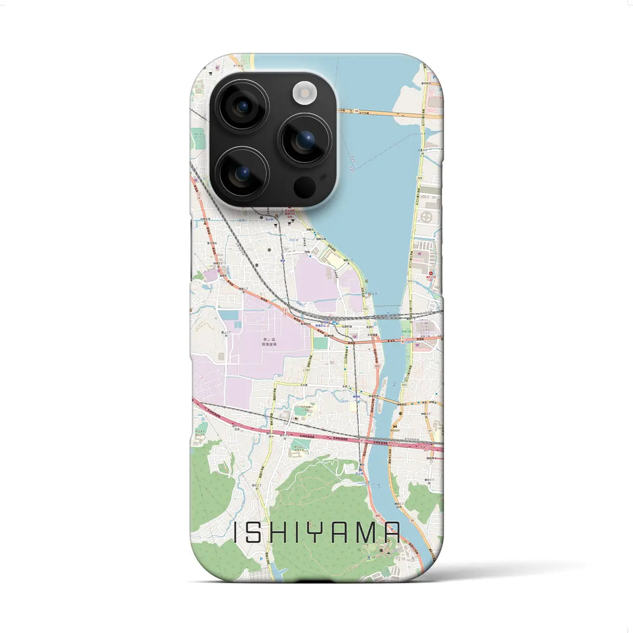 【石山(滋賀県)】地図柄iPhoneケース(バックカバータイプ)