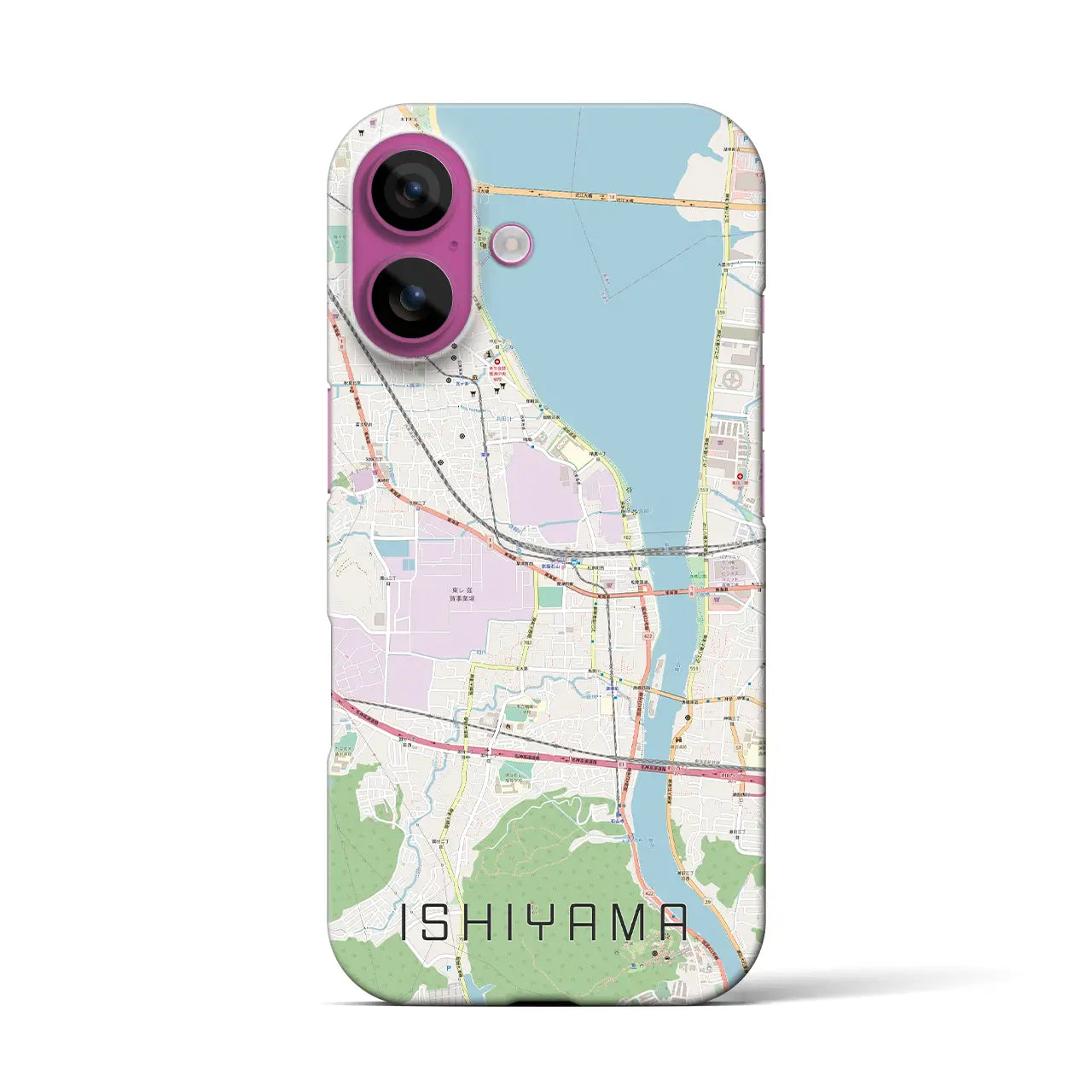 【石山(滋賀県)】地図柄iPhoneケース(バックカバータイプ)