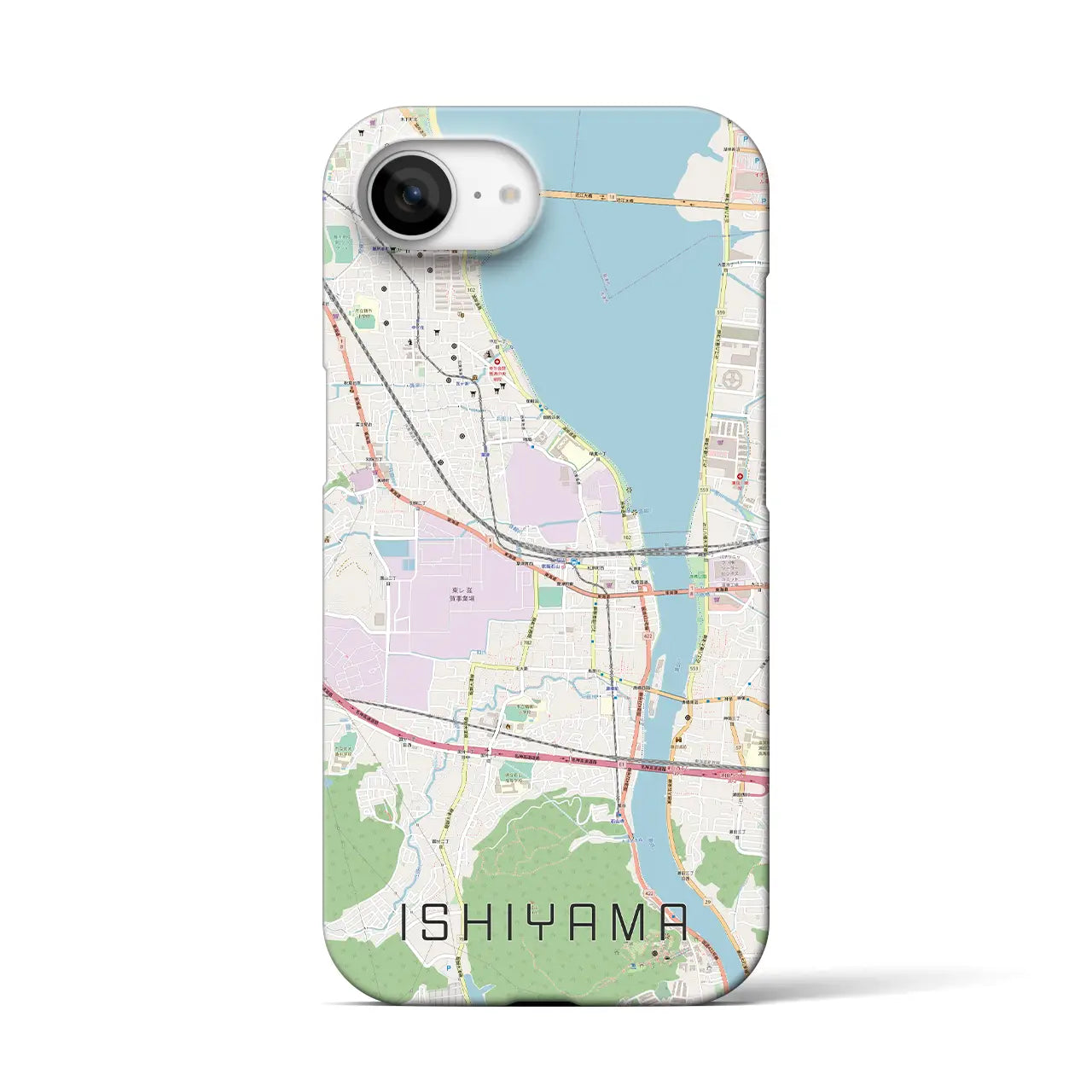 【石山(滋賀県)】地図柄iPhoneケース(バックカバータイプ)