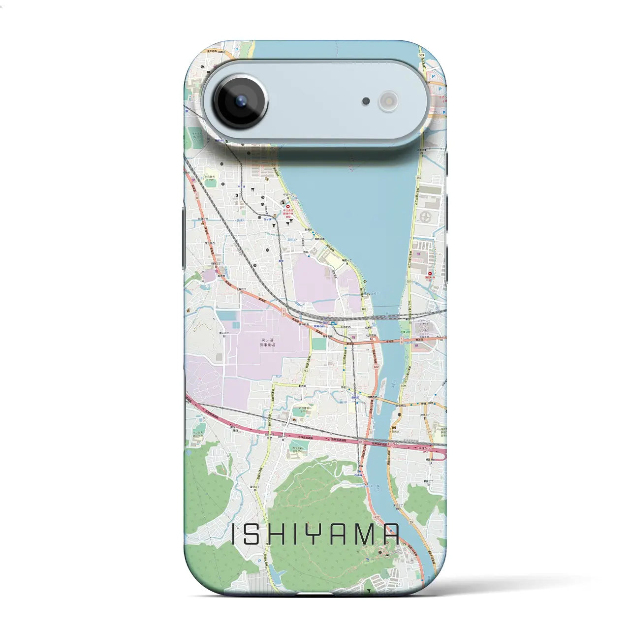 【石山(滋賀県)】地図柄iPhoneケース(バックカバータイプ)ナチュラル・iPhone 17 Pro Max 用