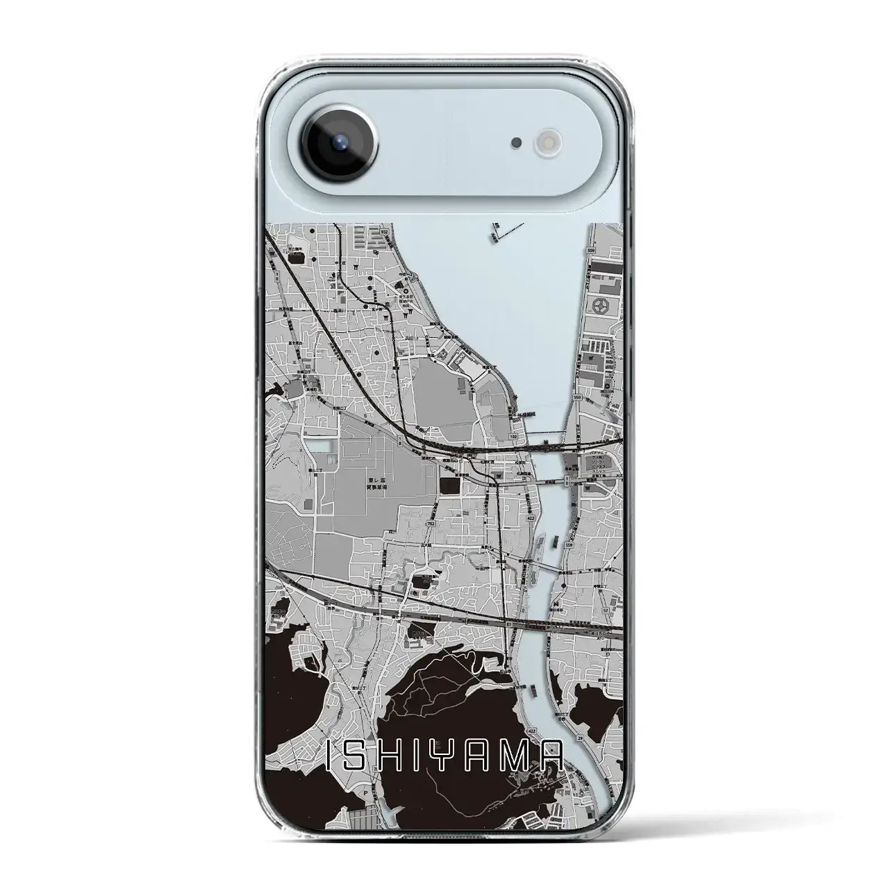 【石山(滋賀県)】地図柄iPhoneケース(クリアタイプ)