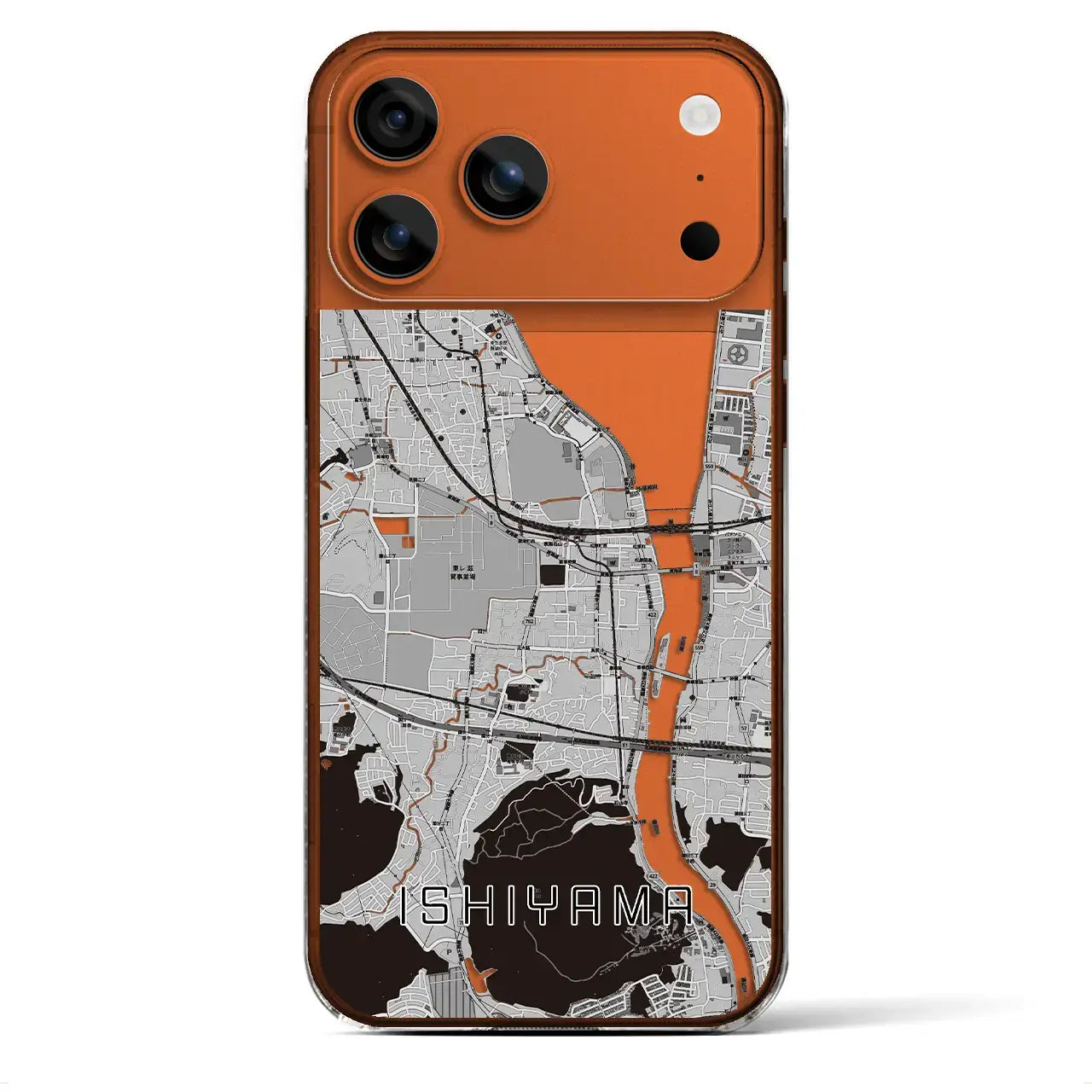 【石山(滋賀県)】地図柄iPhoneケース(クリアタイプ)