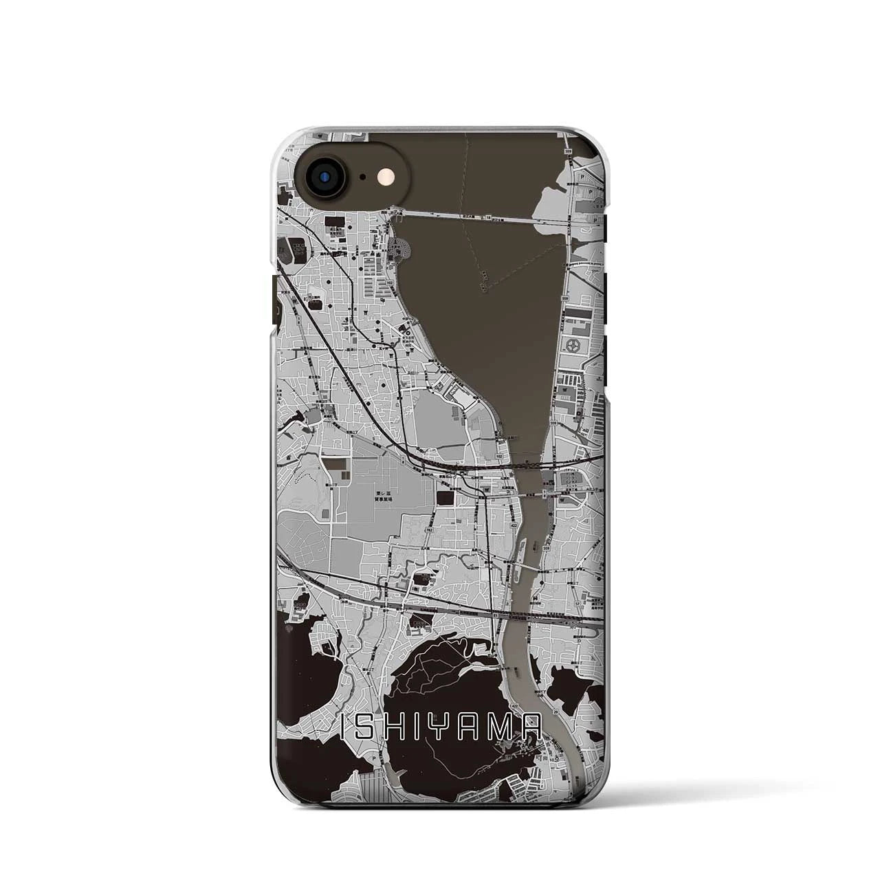 【石山(滋賀県)】地図柄iPhoneケース(クリアタイプ)