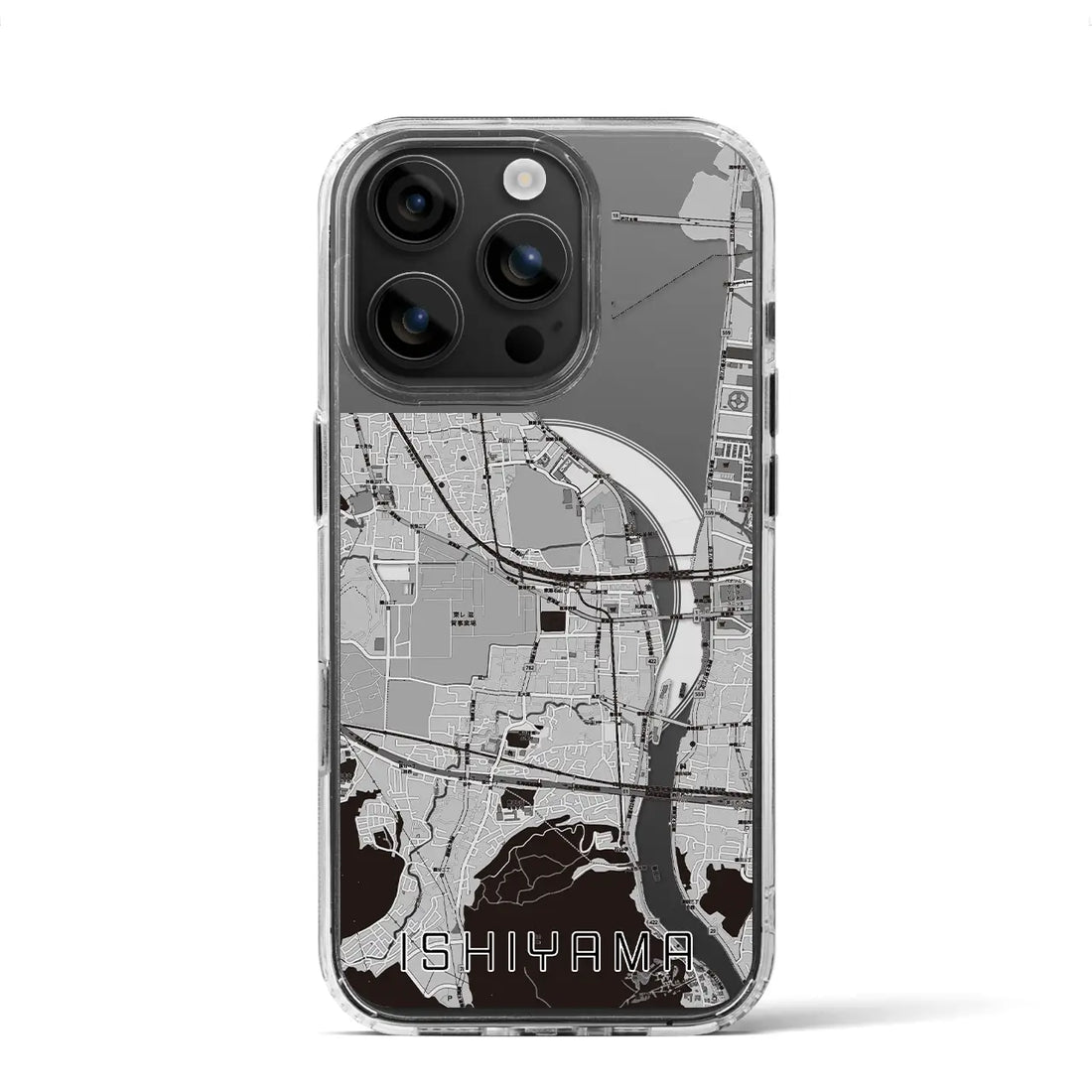 【石山(滋賀県)】地図柄iPhoneケース(MagSafeタイプ)