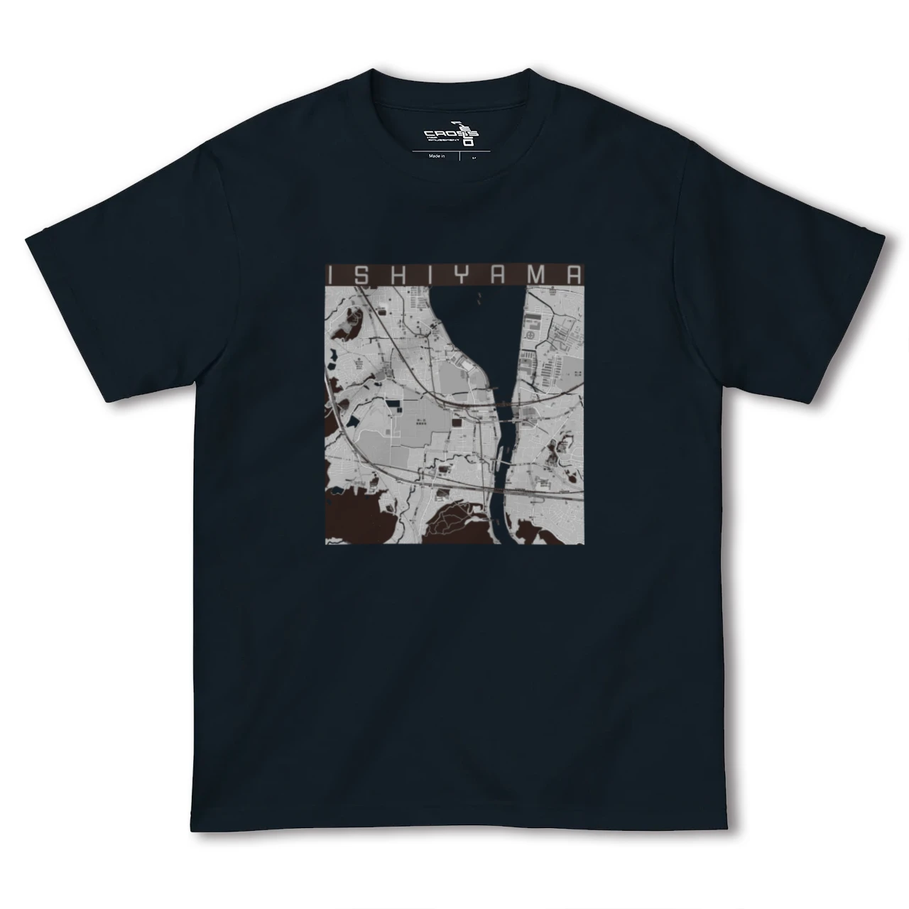 【石山(滋賀県)】地図柄ヘビーウェイトTシャツ