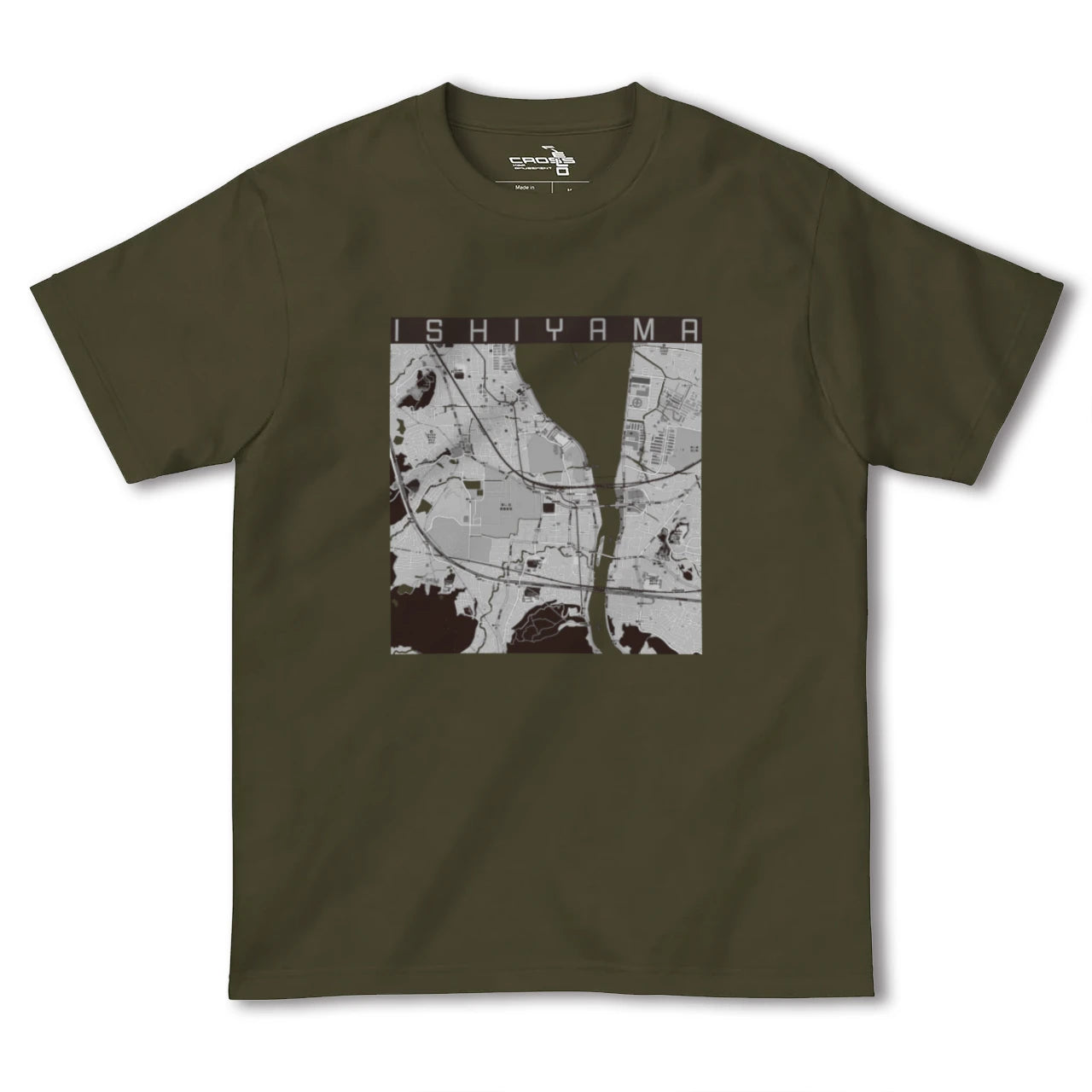 【石山(滋賀県)】地図柄ヘビーウェイトTシャツ