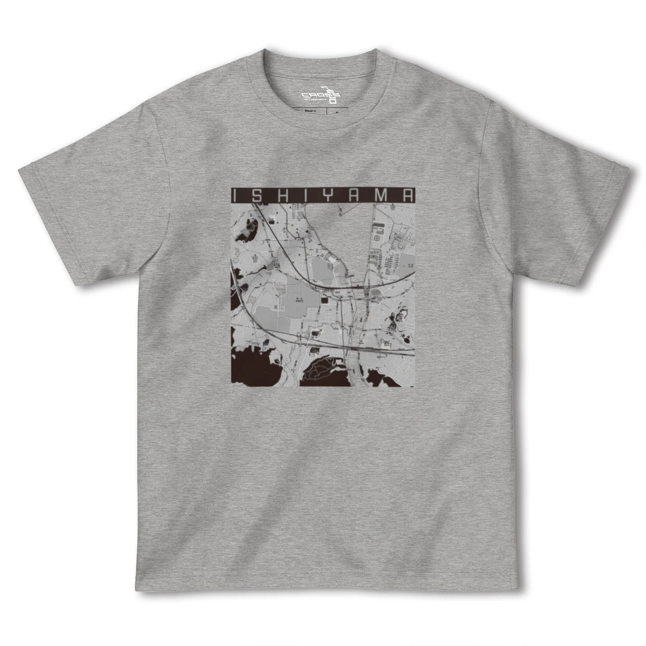 【石山(滋賀県)】地図柄ヘビーウェイトTシャツ