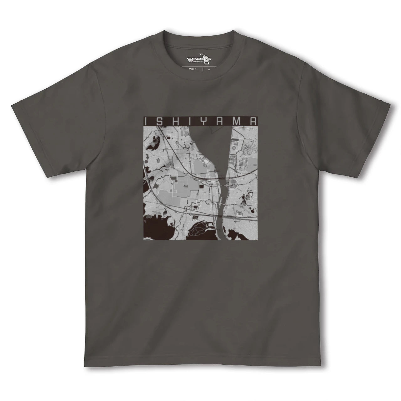【石山(滋賀県)】地図柄ヘビーウェイトTシャツ