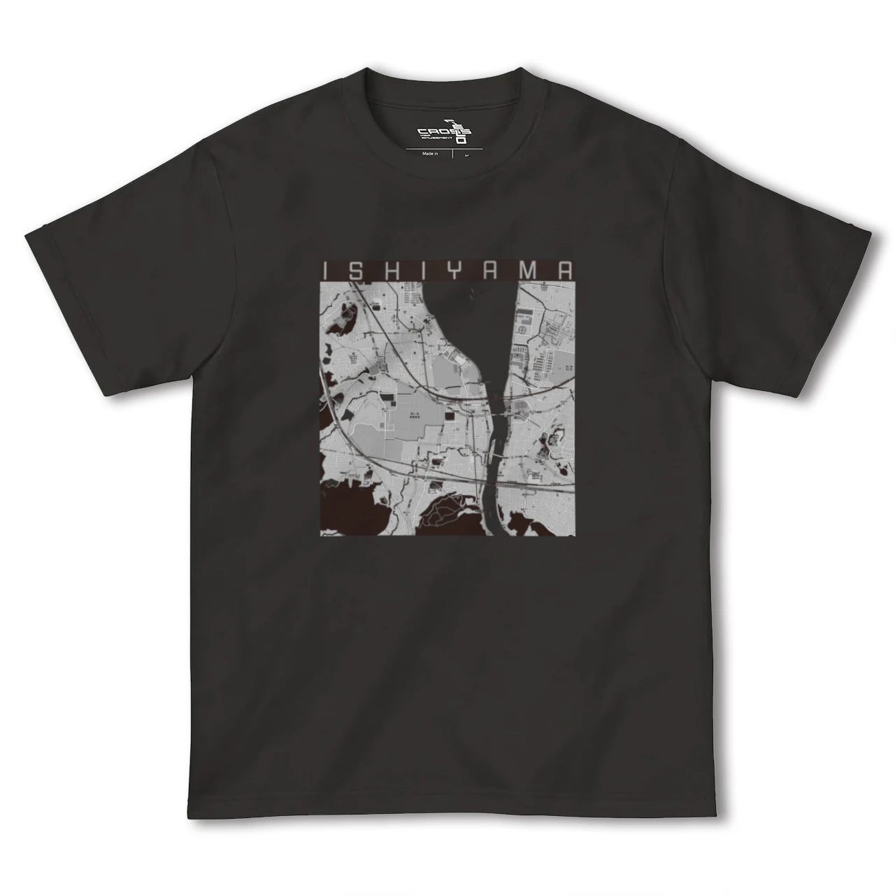 【石山(滋賀県)】地図柄ヘビーウェイトTシャツ