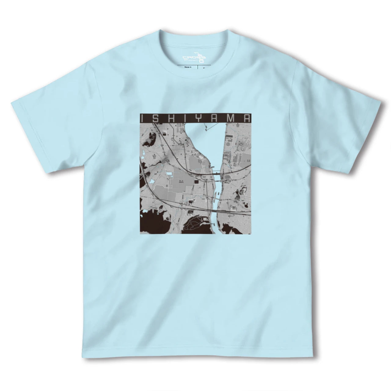 【石山(滋賀県)】地図柄ヘビーウェイトTシャツ