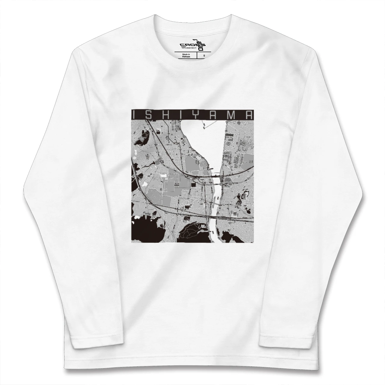 【石山(滋賀県)】地図柄ロングスリーブTシャツ