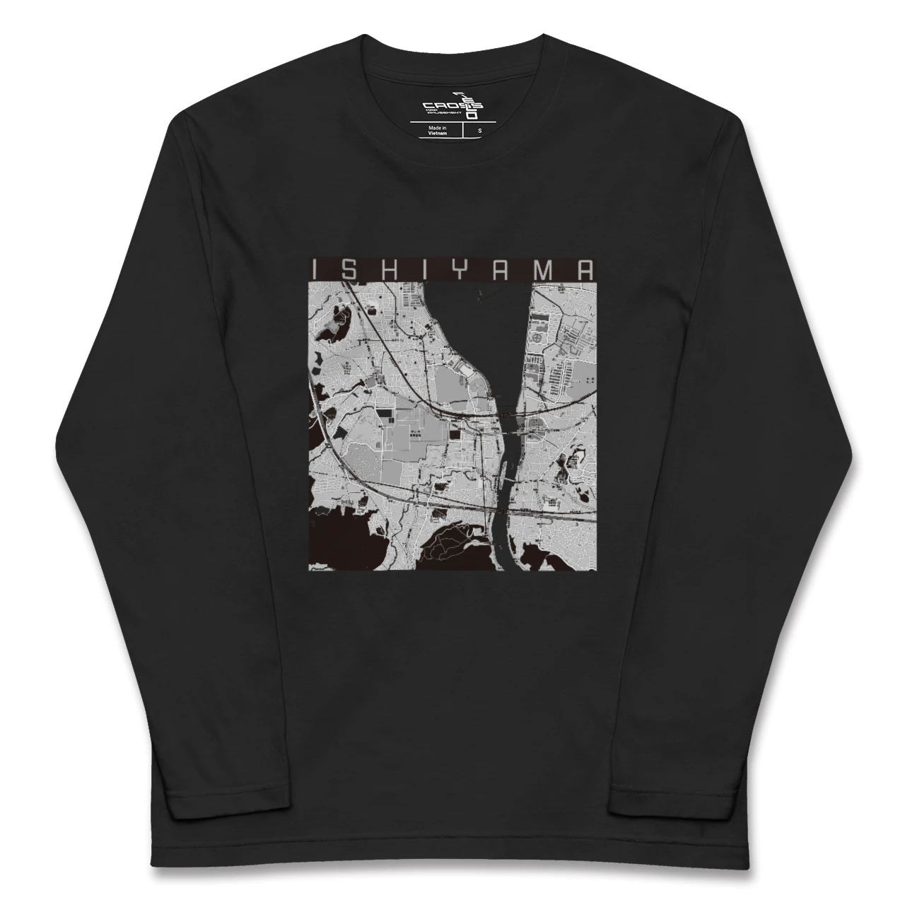 【石山(滋賀県)】地図柄ロングスリーブTシャツ