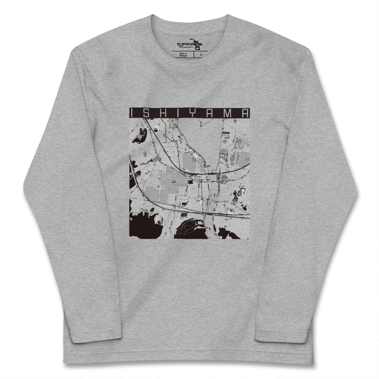 【石山(滋賀県)】地図柄ロングスリーブTシャツ
