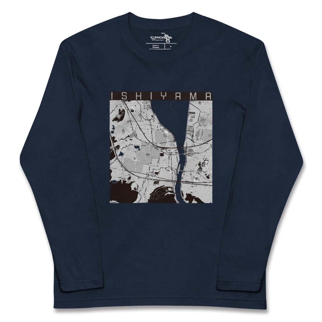 【石山(滋賀県)】地図柄ロングスリーブTシャツ