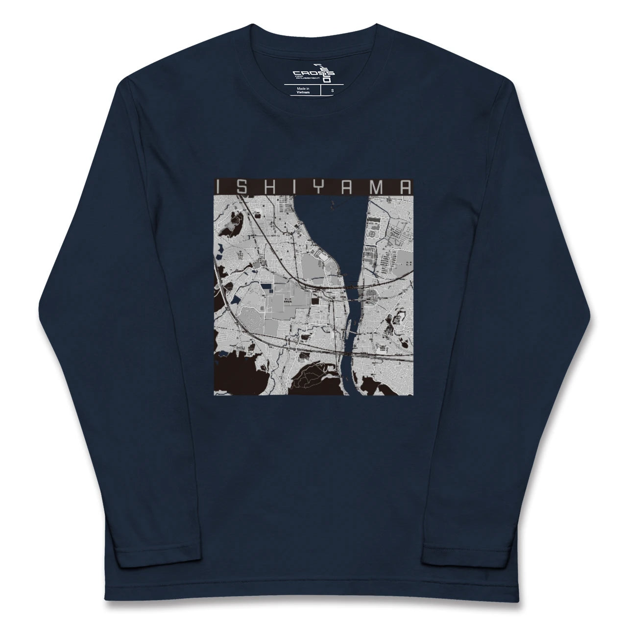 【石山(滋賀県)】地図柄ロングスリーブTシャツ