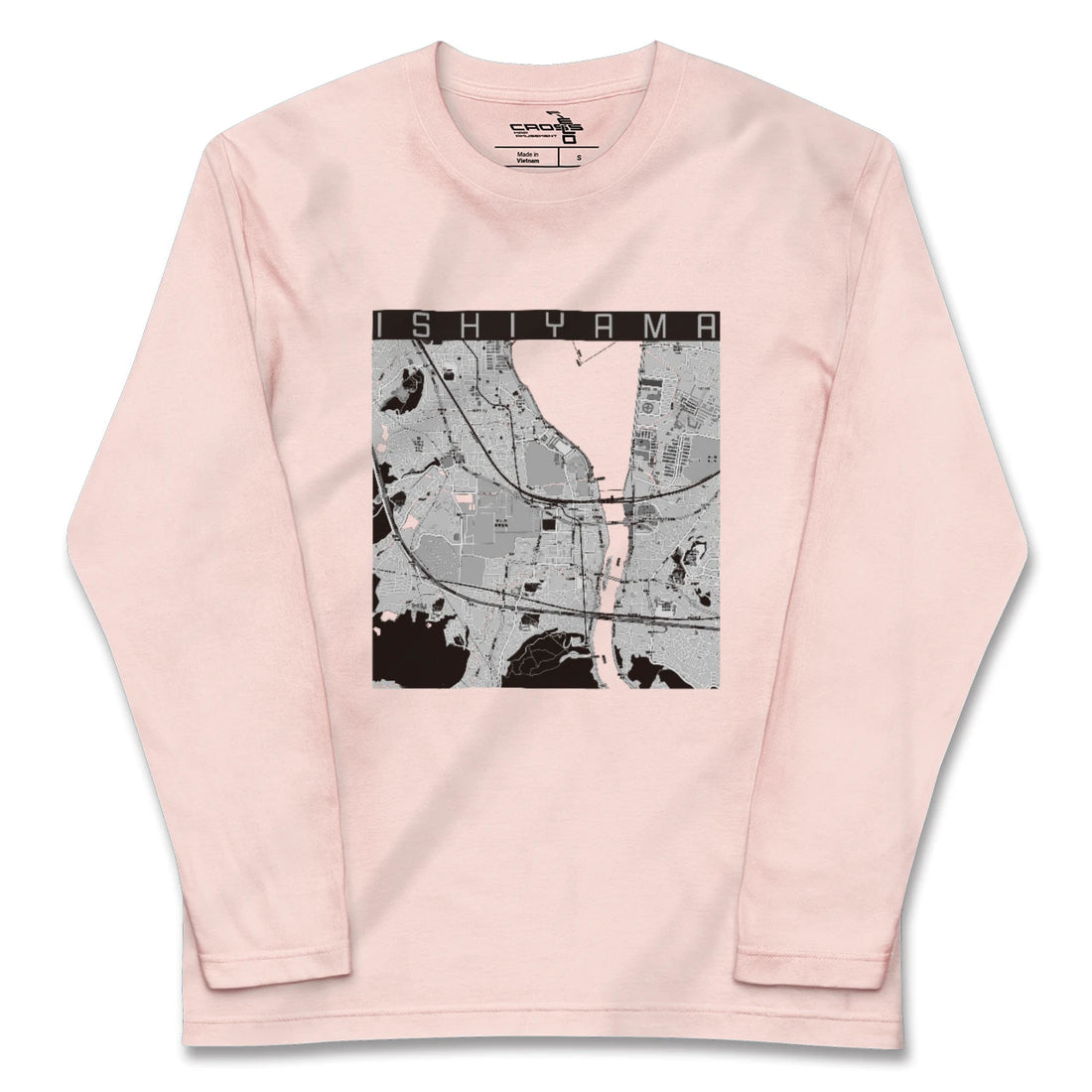 【石山(滋賀県)】地図柄ロングスリーブTシャツ