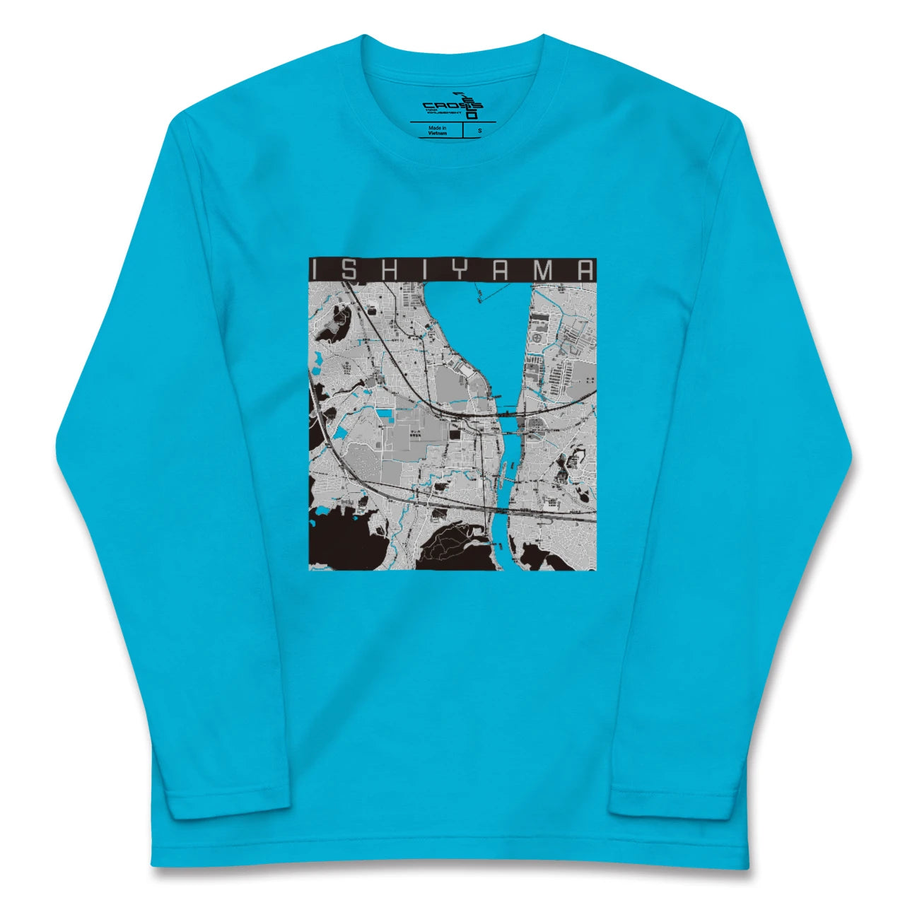 【石山(滋賀県)】地図柄ロングスリーブTシャツ