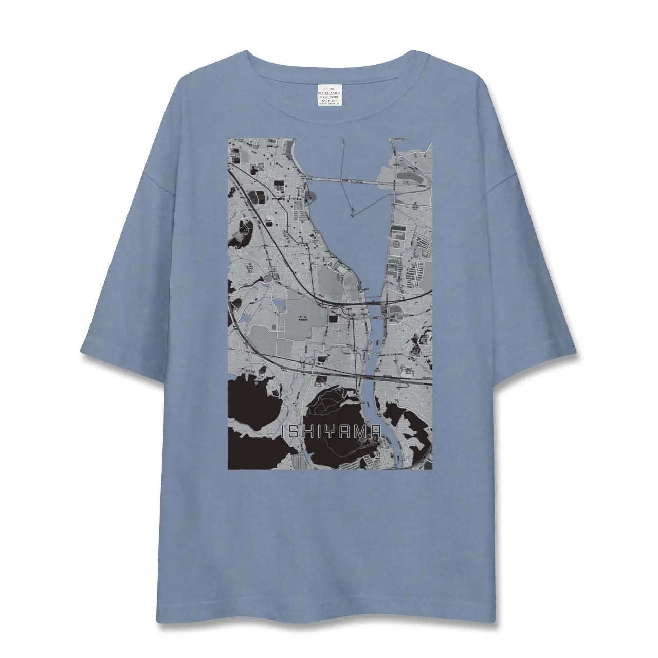 【石山(滋賀県)】地図柄ビッグシルエットTシャツ
