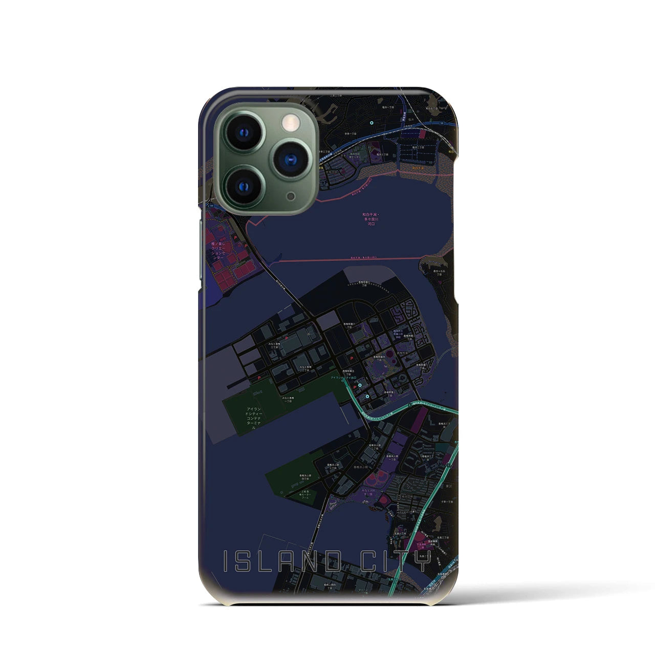 【アイランドシティ(福岡県)】地図柄iPhoneケース(バックカバータイプ)