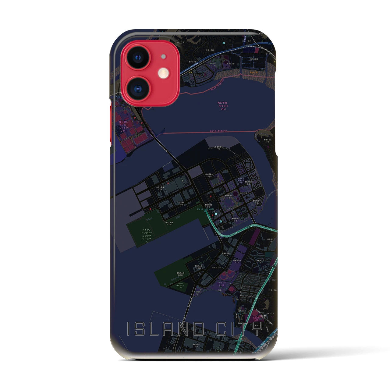 【アイランドシティ(福岡県)】地図柄iPhoneケース(バックカバータイプ)