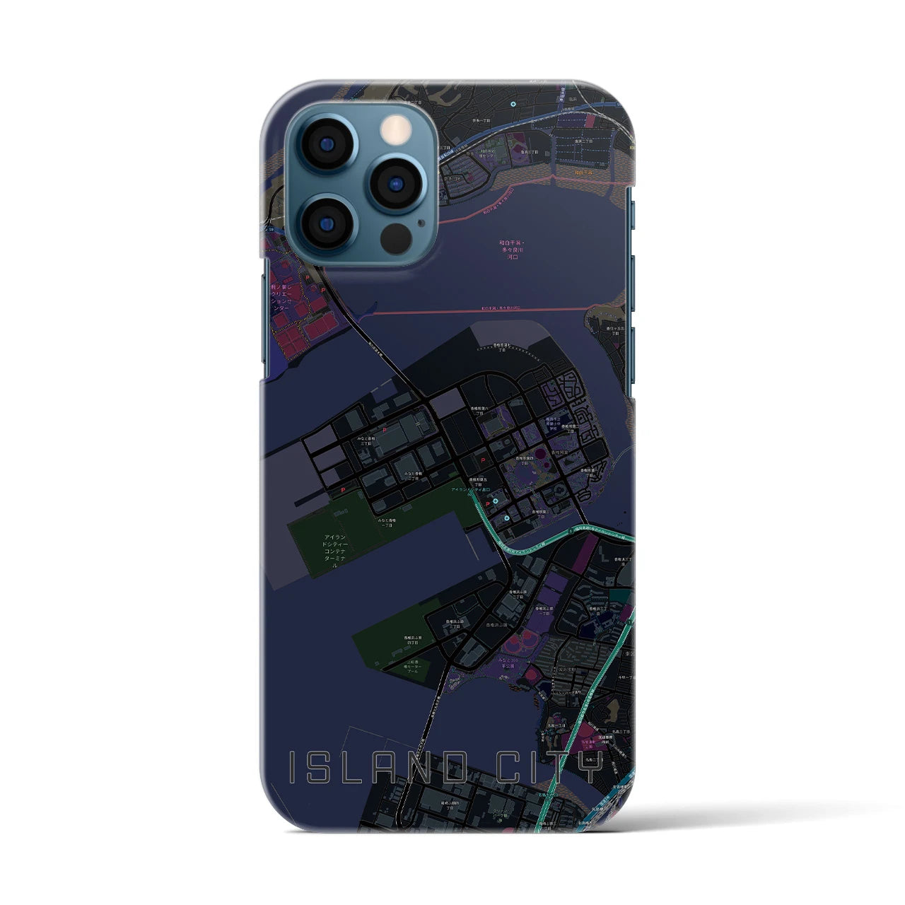 【アイランドシティ(福岡県)】地図柄iPhoneケース(バックカバータイプ)