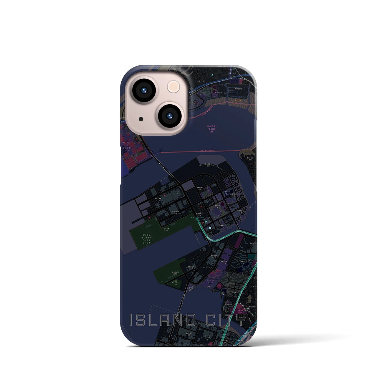 【アイランドシティ(福岡県)】地図柄iPhoneケース(バックカバータイプ)