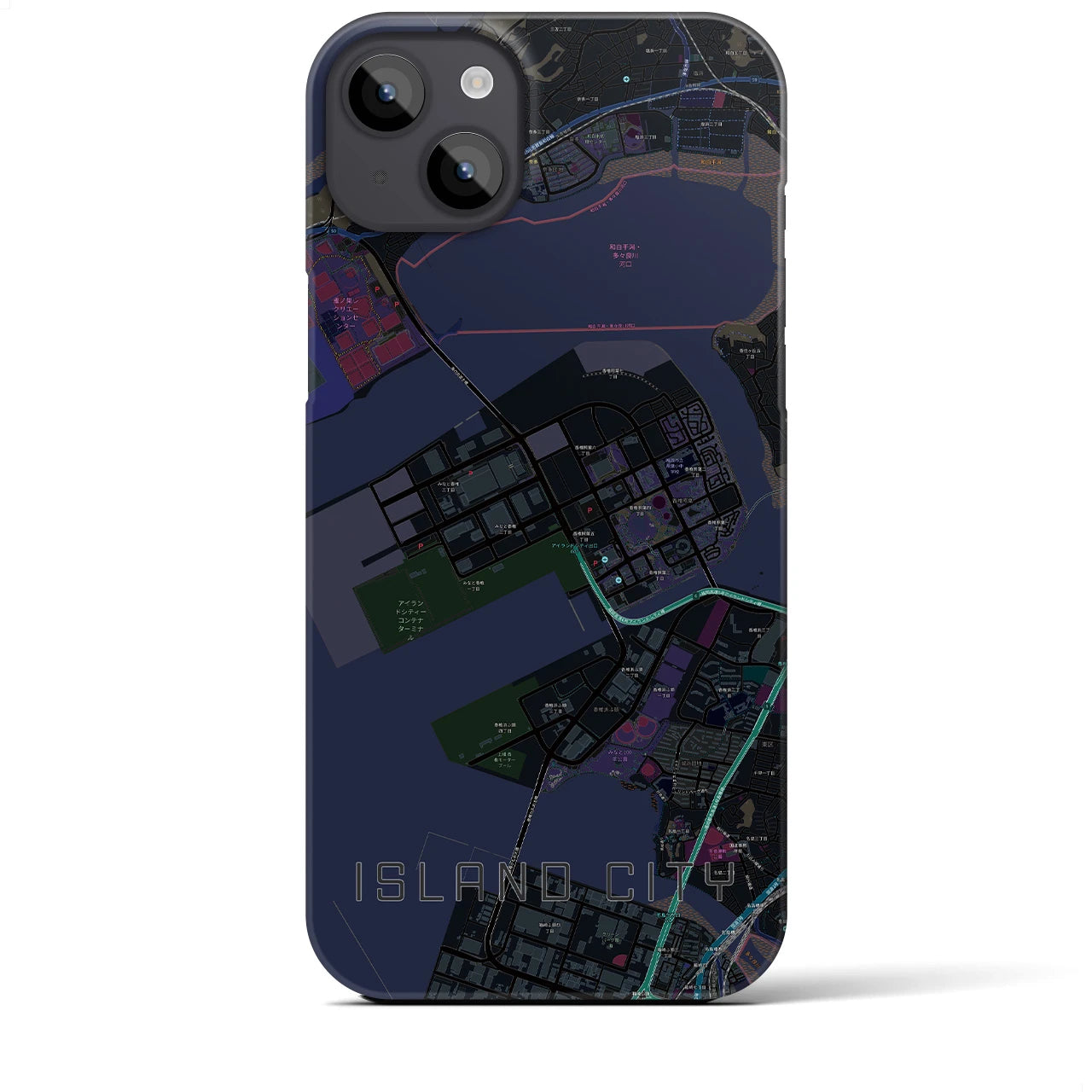 【アイランドシティ(福岡県)】地図柄iPhoneケース(バックカバータイプ)