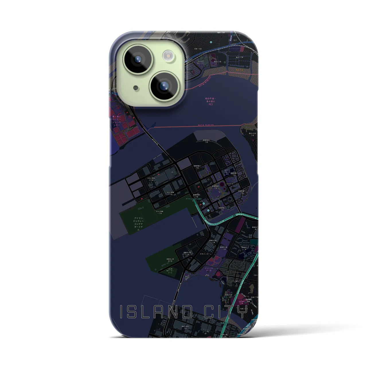 【アイランドシティ(福岡県)】地図柄iPhoneケース(バックカバータイプ)