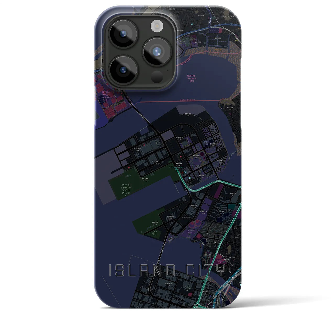 【アイランドシティ(福岡県)】地図柄iPhoneケース(バックカバータイプ)