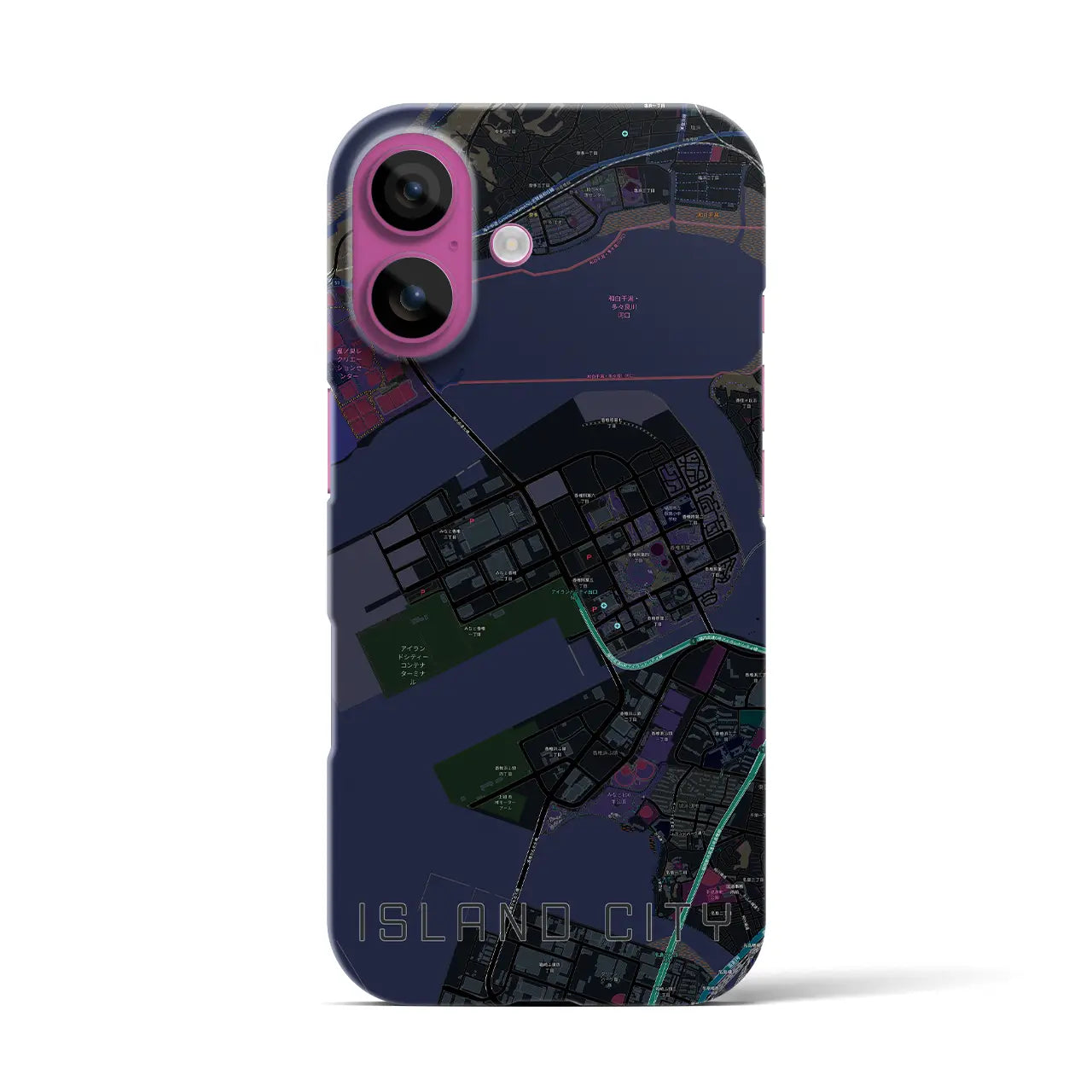 【アイランドシティ(福岡県)】地図柄iPhoneケース(バックカバータイプ)