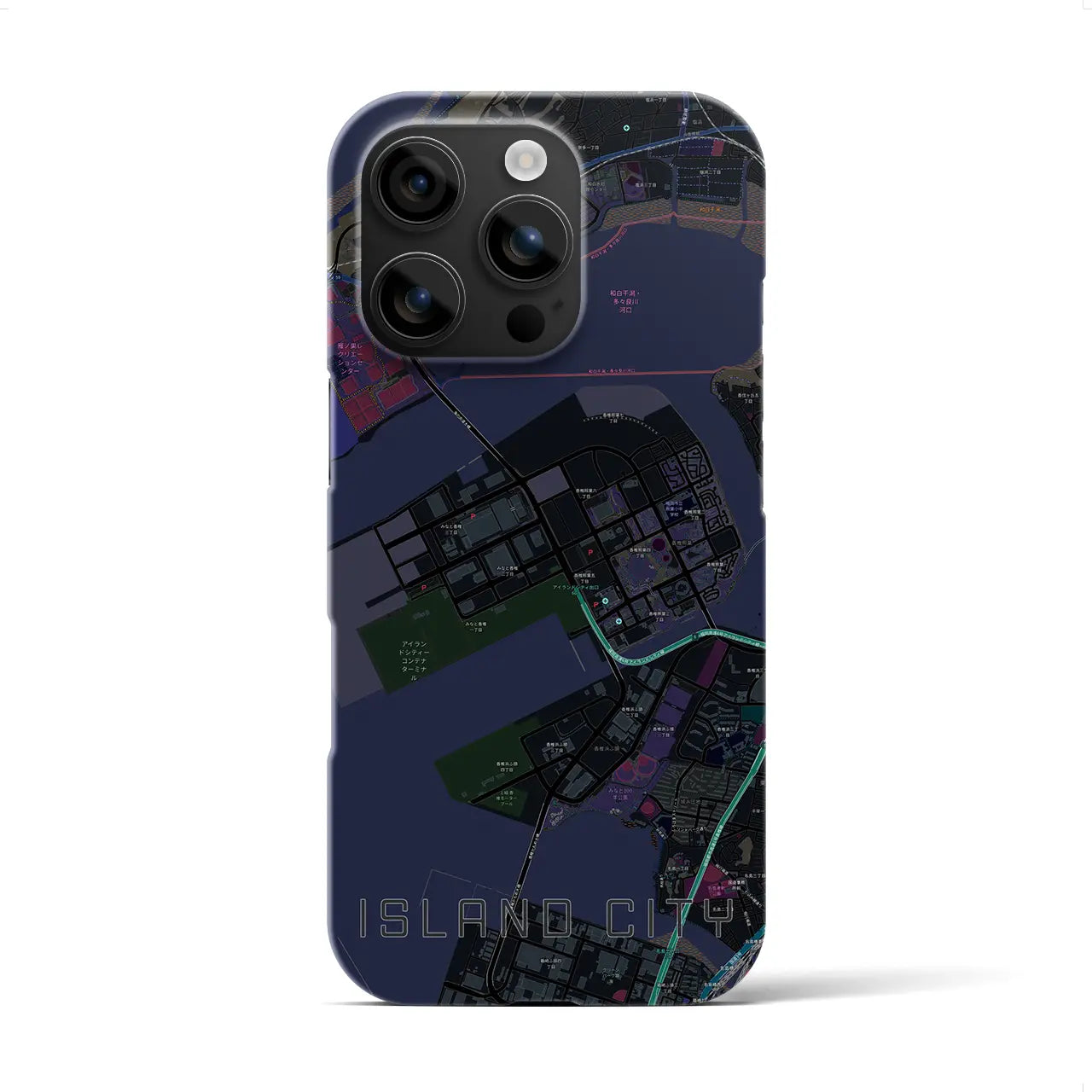 【アイランドシティ(福岡県)】地図柄iPhoneケース(バックカバータイプ)